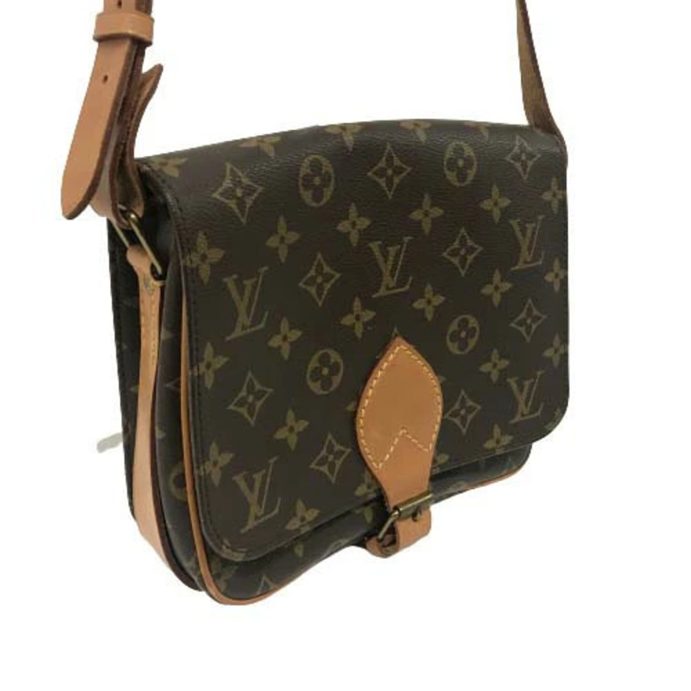 Louis Vuitton Cartouchiere Shoulder Bag Monogram Brown Leather Handbag